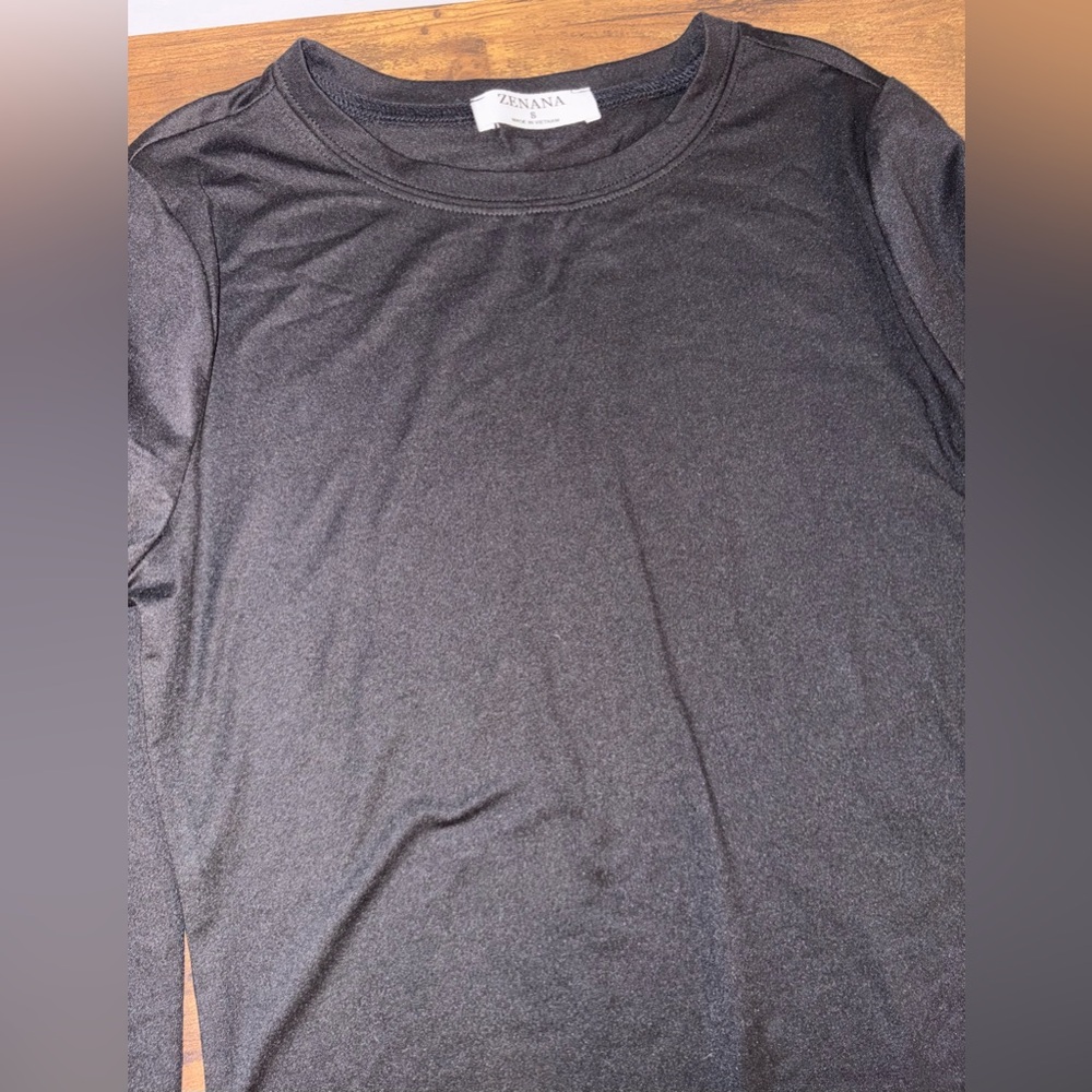 NWOT Zenana Soft Black Long Sleeve Woman’s Shirt - Picture 5 of 7